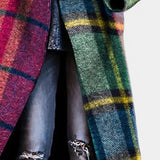 Rosalyn, Notched Collar Checked Coat