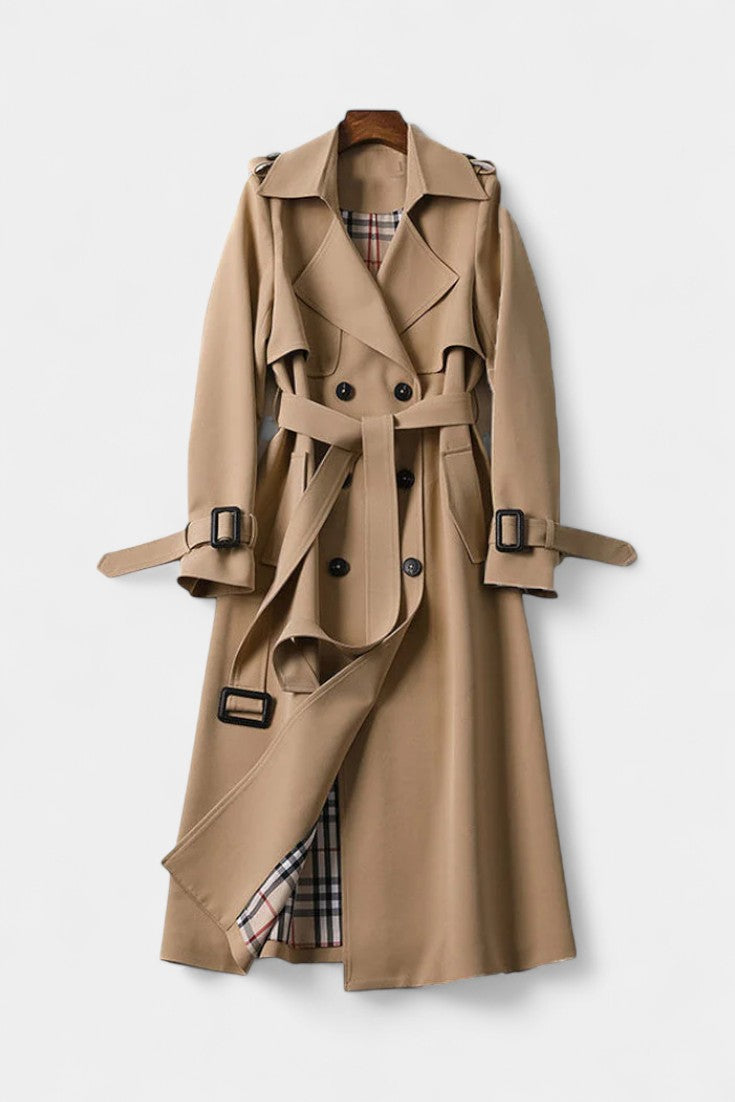 Guinevere, Double-Breasted Belted Trench Coat