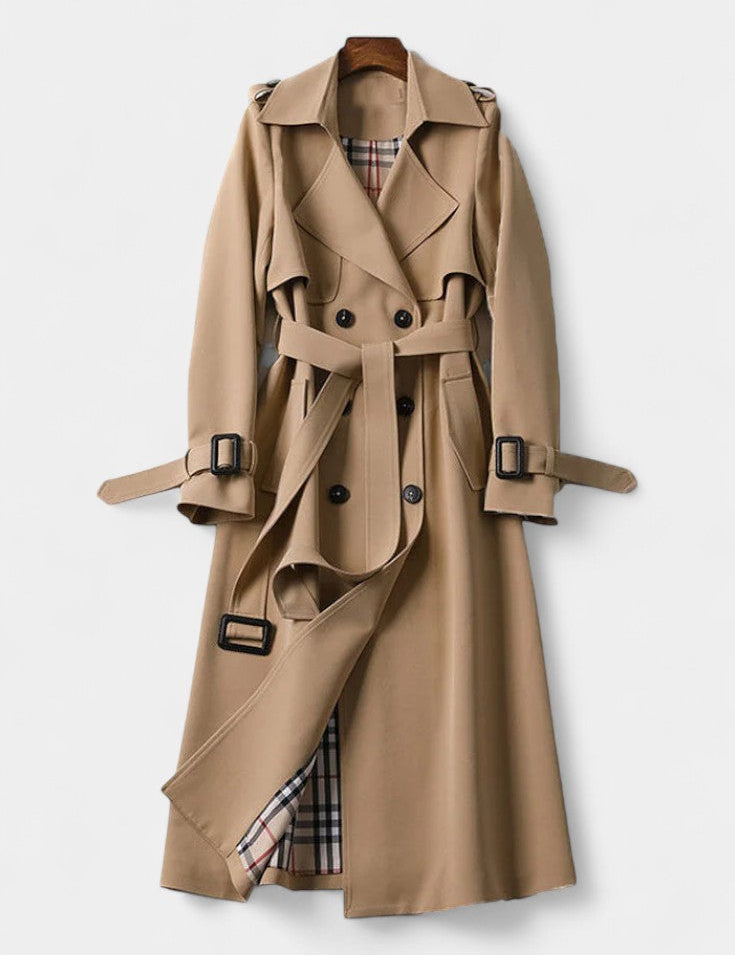 Guinevere, Double-Breasted Belted Trench Coat