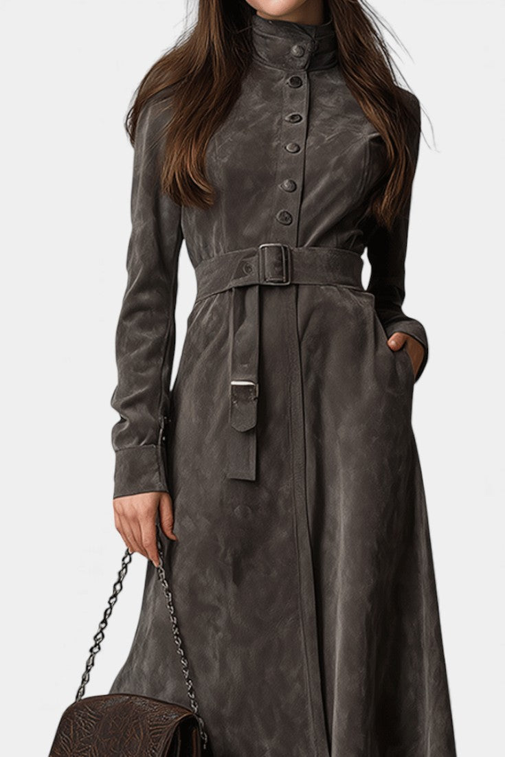 Morwenna, Belted Long Western Coat