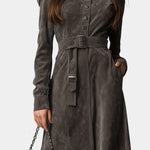 Morwenna, Belted Long Western Coat