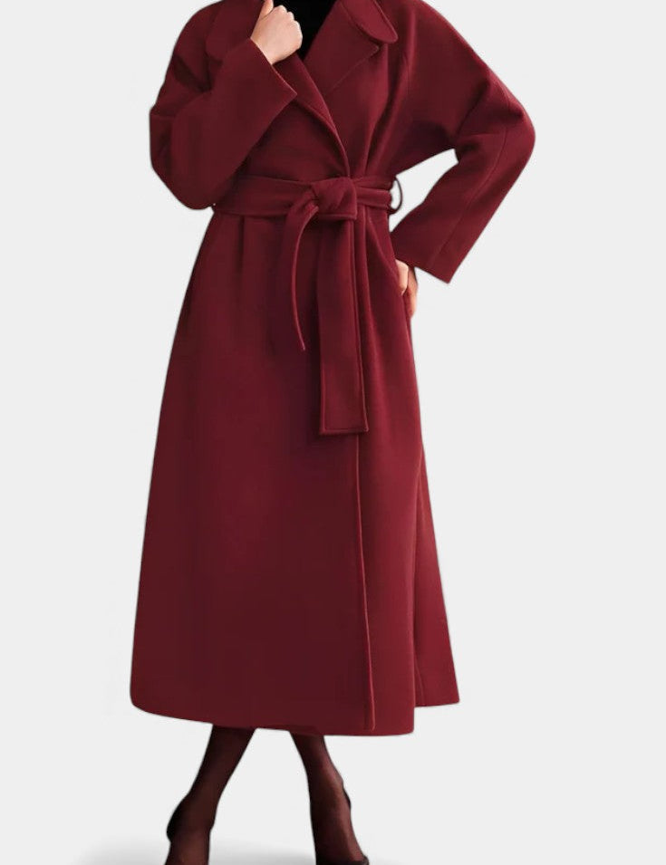 Lenora, Belted Long Wrap Coat