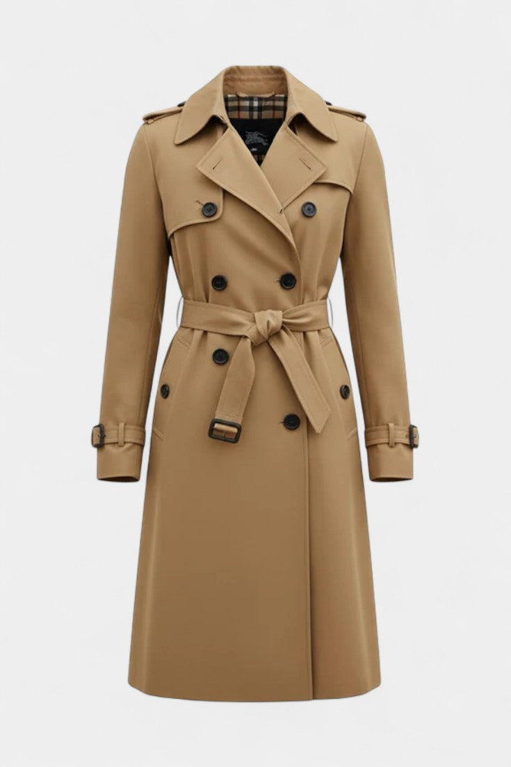 Guinevere, Double-Breasted Belted Trench Coat