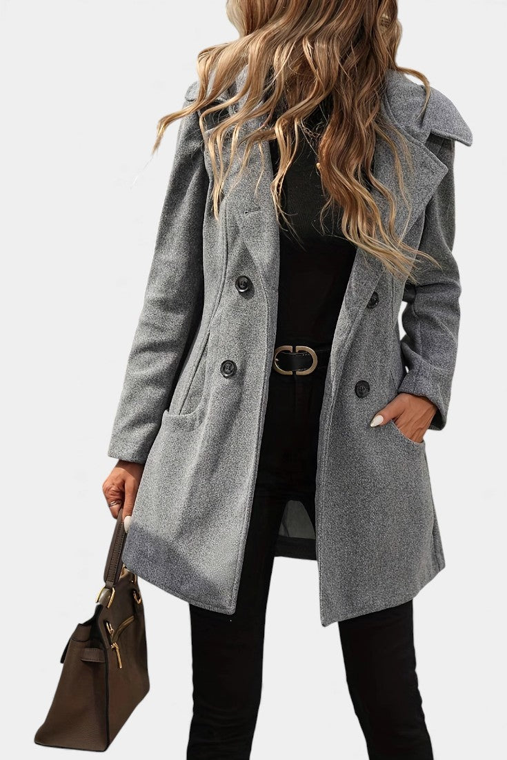 Ophelia, Double-Breasted Hooded Coat