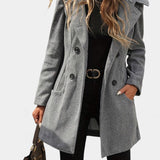 Ophelia, Double-Breasted Hooded Coat