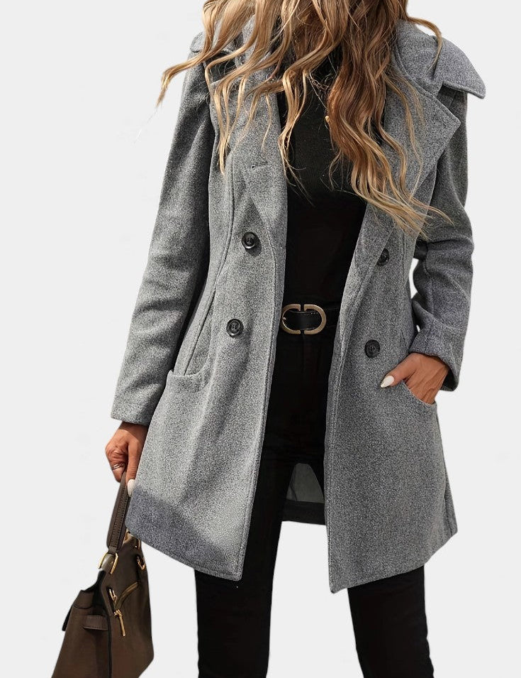 Ophelia, Double-Breasted Hooded Coat