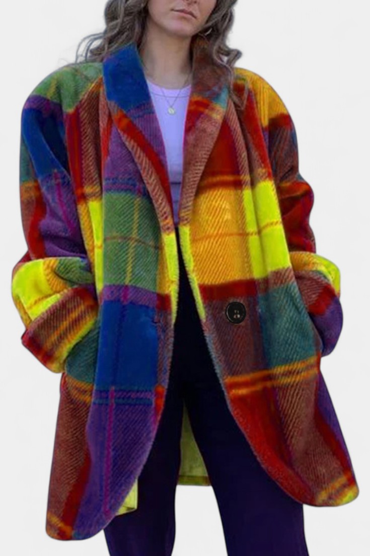 Rowena, Bold Checked Oversized Coat