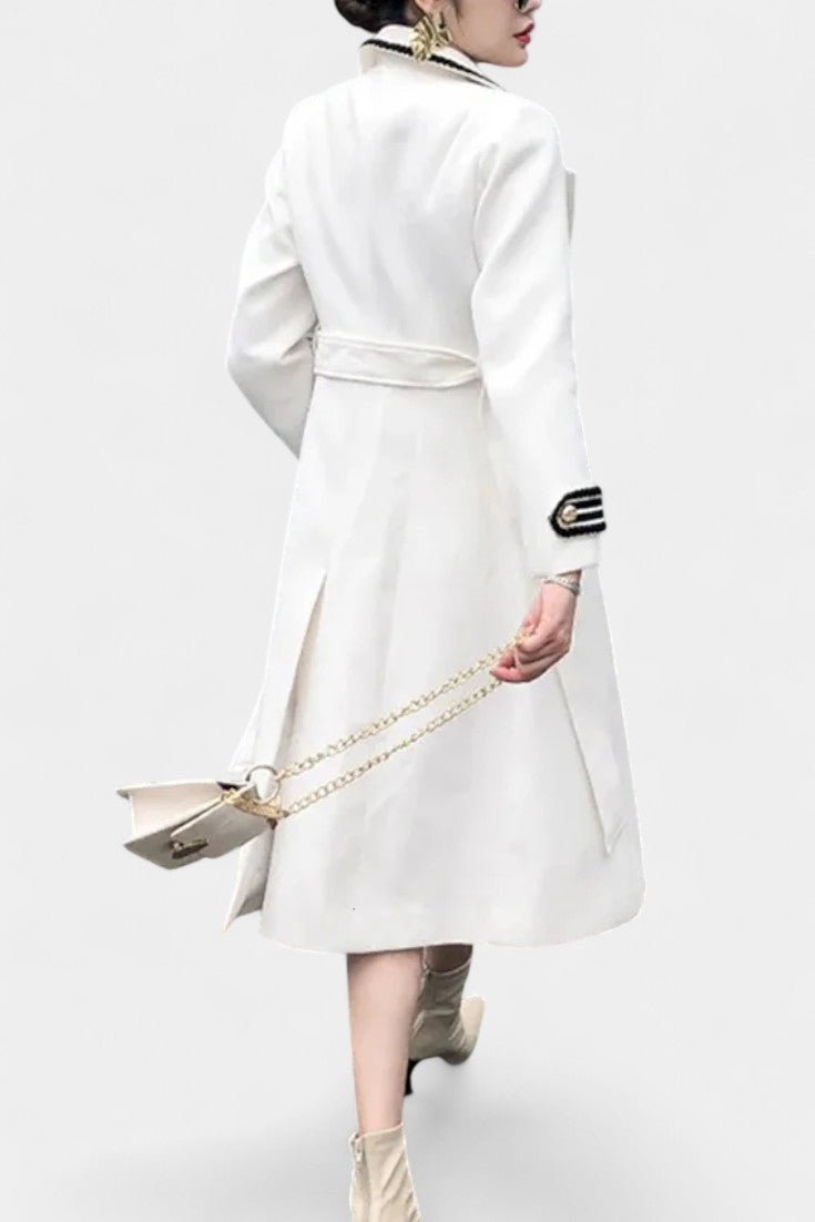Rosaline, Tailored Double-Breasted Long Coat