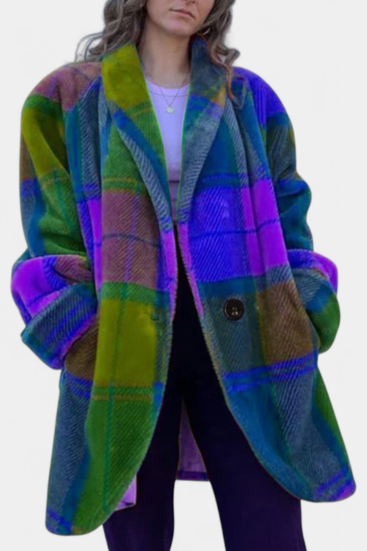 Rowena, Bold Checked Oversized Coat
