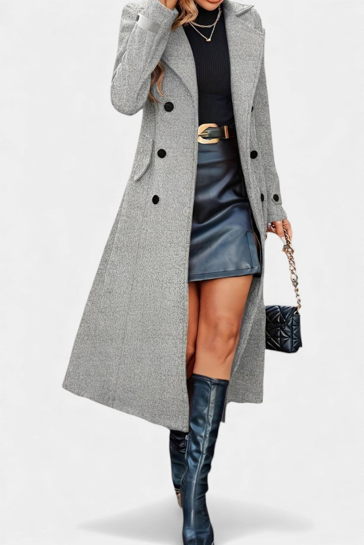 Philippa, Tailored Double-Breasted Long Coat