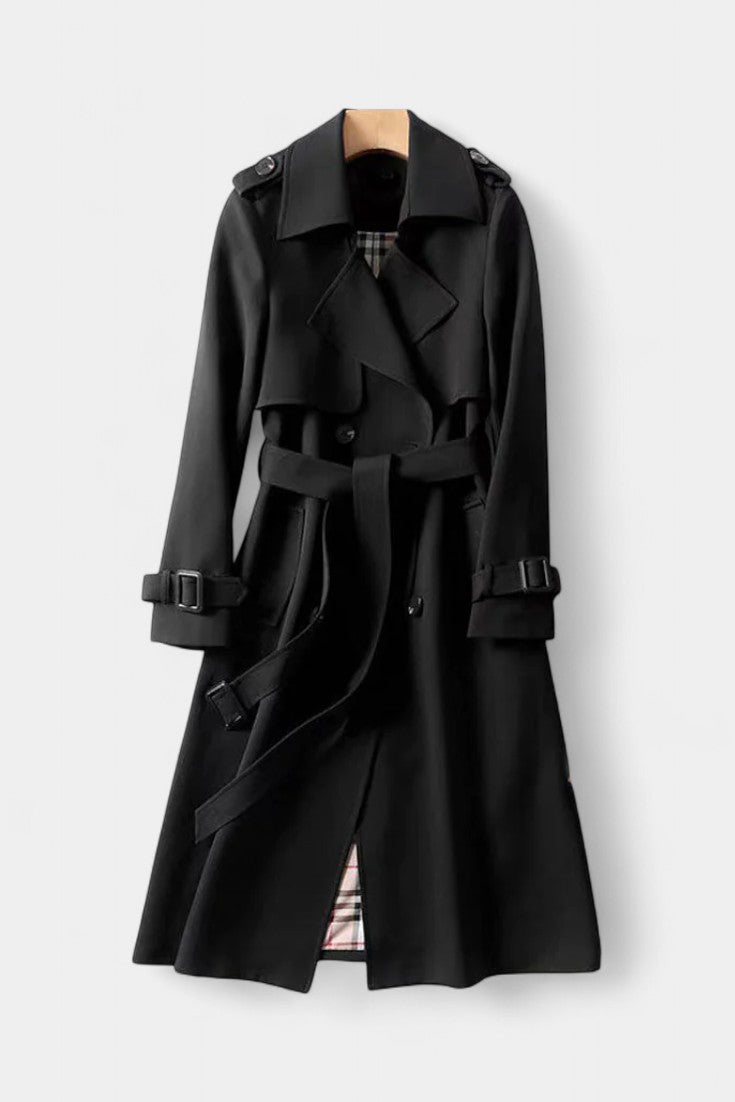 Guinevere, Double-Breasted Belted Trench Coat