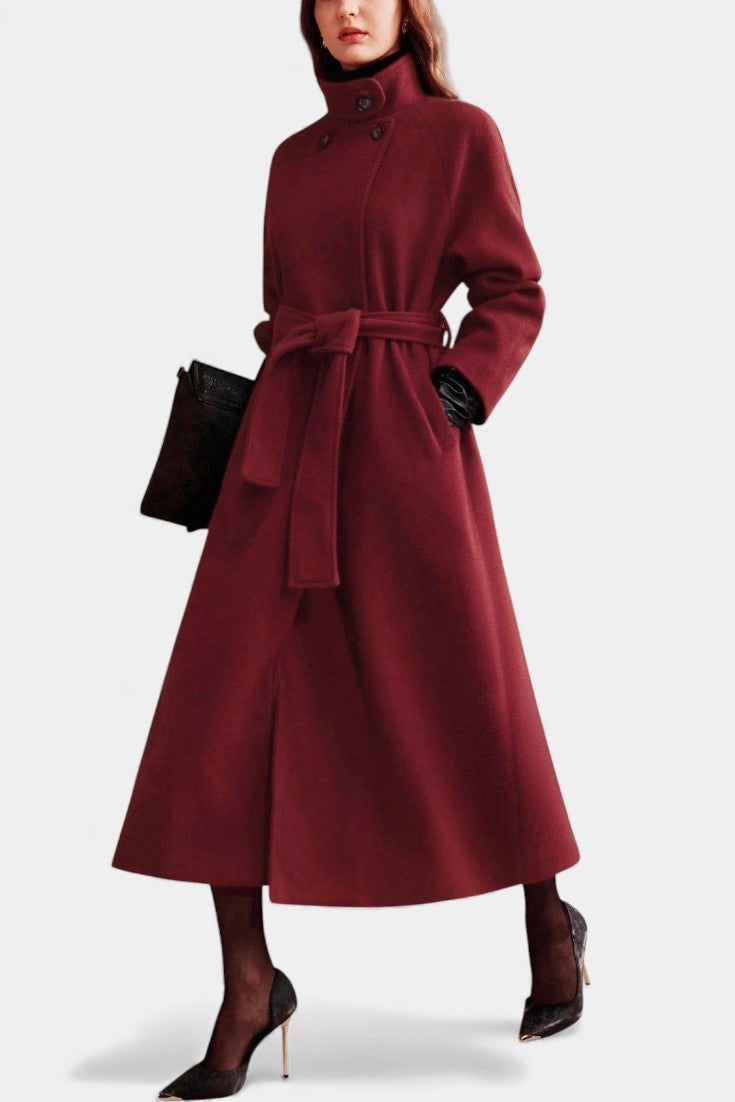 Lenora, Belted Long Wrap Coat