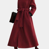 Lenora, Belted Long Wrap Coat