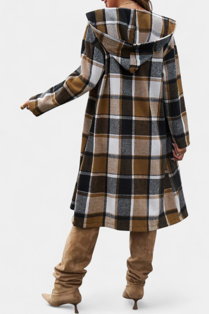 Olive, Hooded Check Jacket