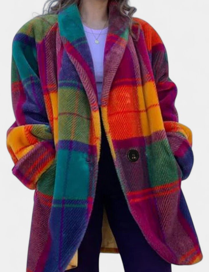 Rowena, Bold Checked Oversized Coat