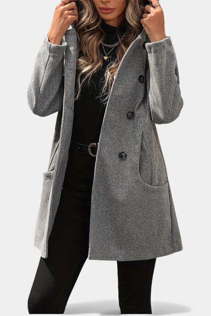 Ophelia, Double-Breasted Hooded Coat