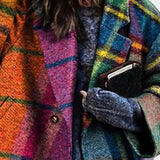 Rosalyn, Notched Collar Checked Coat