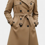 Guinevere, Double-Breasted Belted Trench Coat