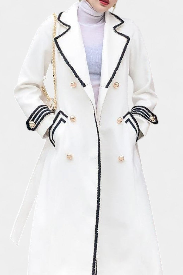 Rosaline, Tailored Double-Breasted Long Coat