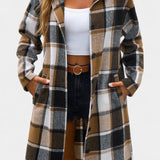 Olive, Hooded Check Jacket