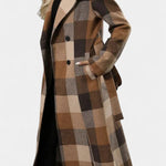 Faye, Belted Checked Longline Coat