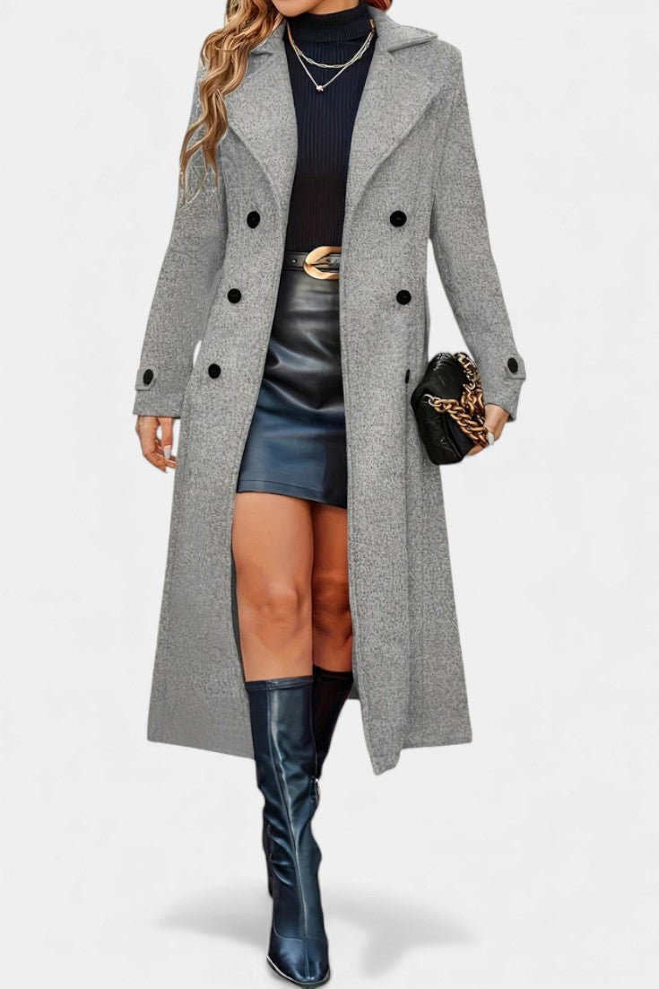 Philippa, Tailored Double-Breasted Long Coat