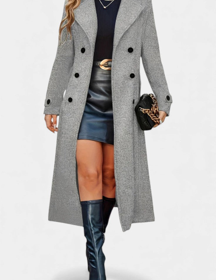 Philippa, Tailored Double-Breasted Long Coat