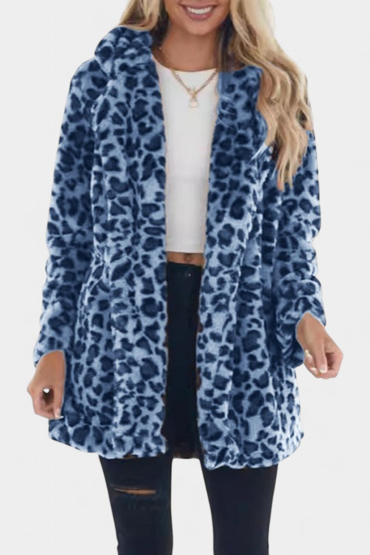 Nadine, Plush Longline Hooded Coat