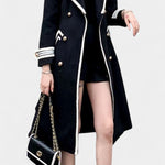 Rosaline, Tailored Double-Breasted Long Coat