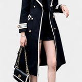 Rosaline, Tailored Double-Breasted Long Coat