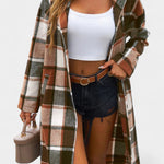 Olive, Hooded Check Jacket