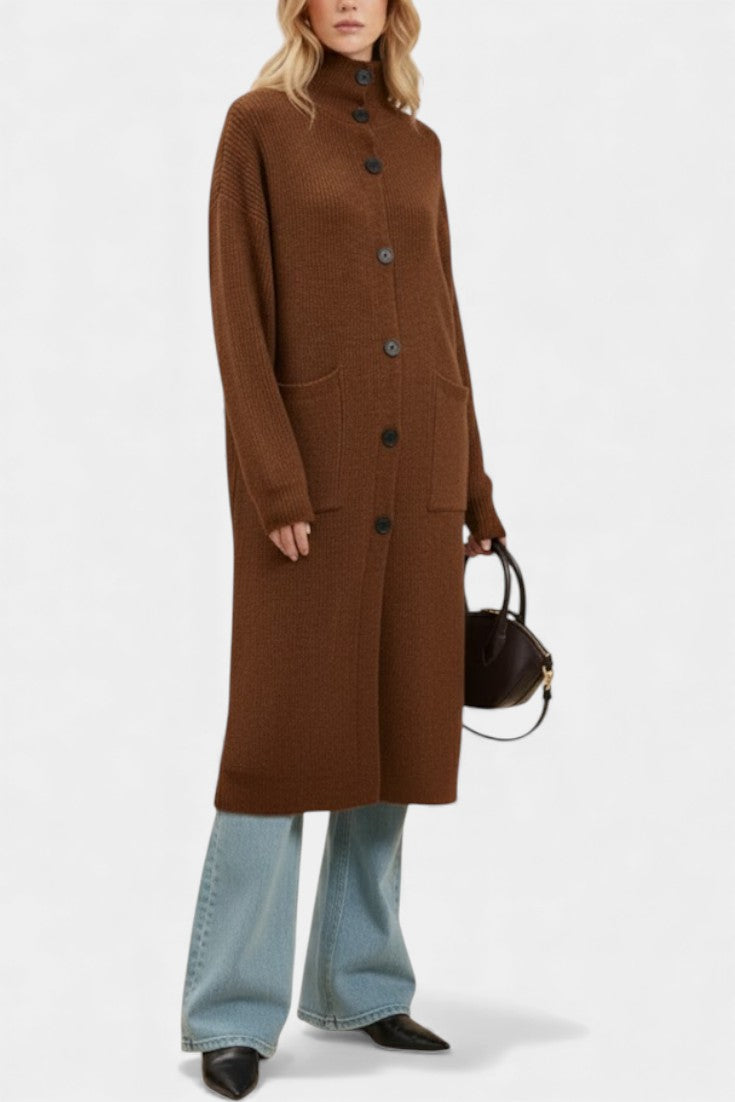 Amelie, Longline Roll Neck Coat
