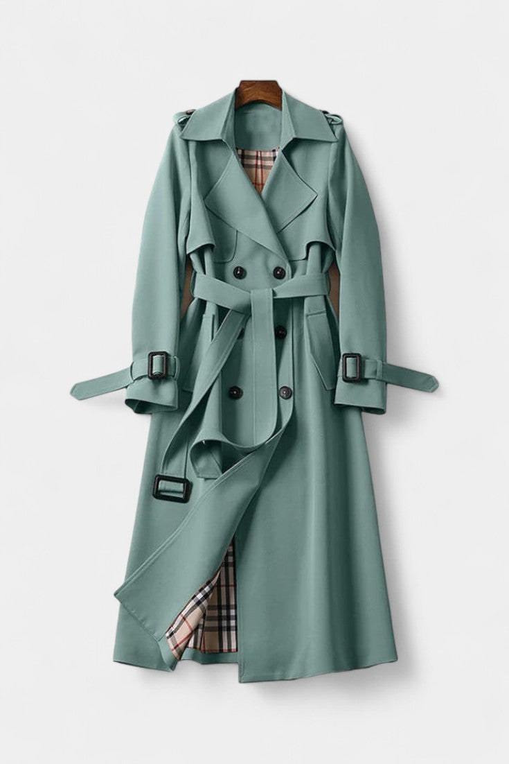 Guinevere, Double-Breasted Belted Trench Coat