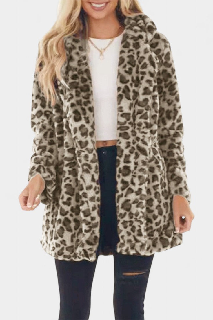 Nadine, Plush Longline Hooded Coat
