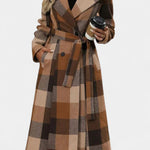 Faye, Belted Checked Longline Coat
