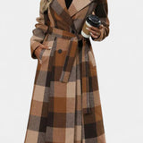 Faye, Belted Checked Longline Coat