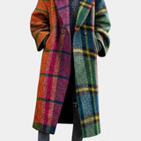 Rosalyn, Notched Collar Checked Coat
