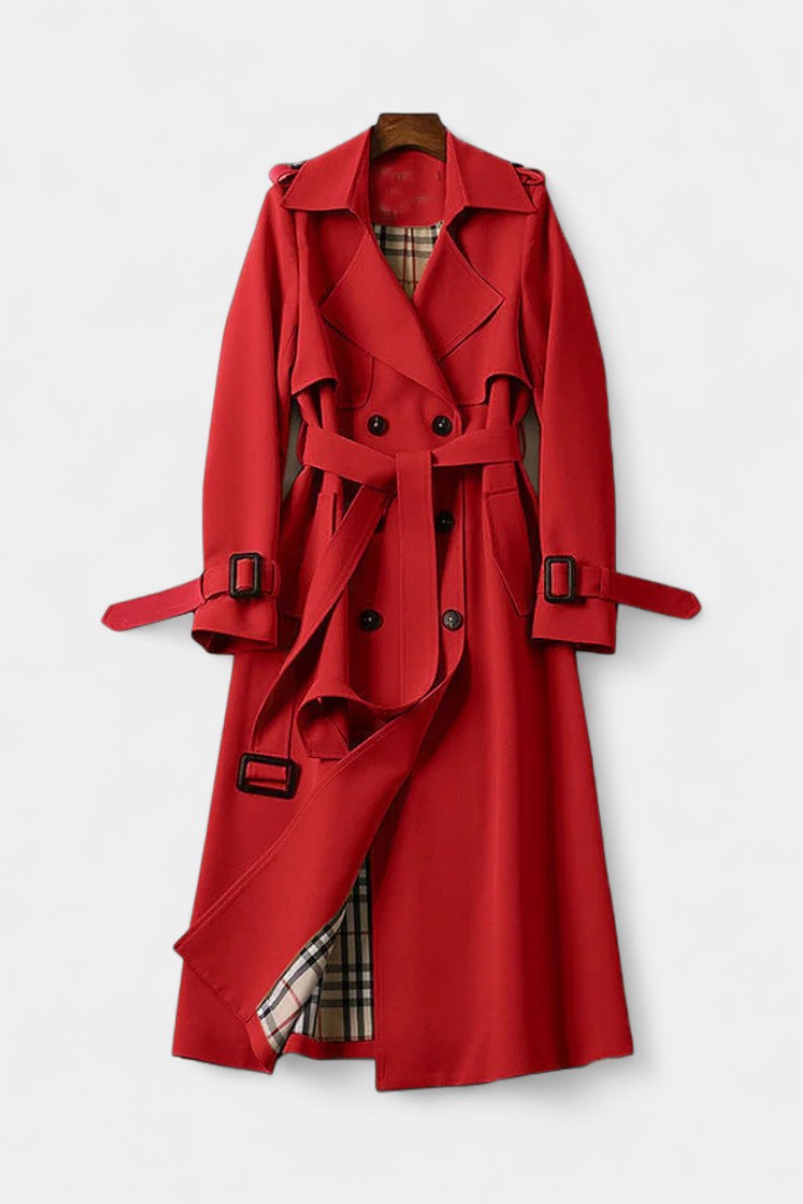 Guinevere, Double-Breasted Belted Trench Coat