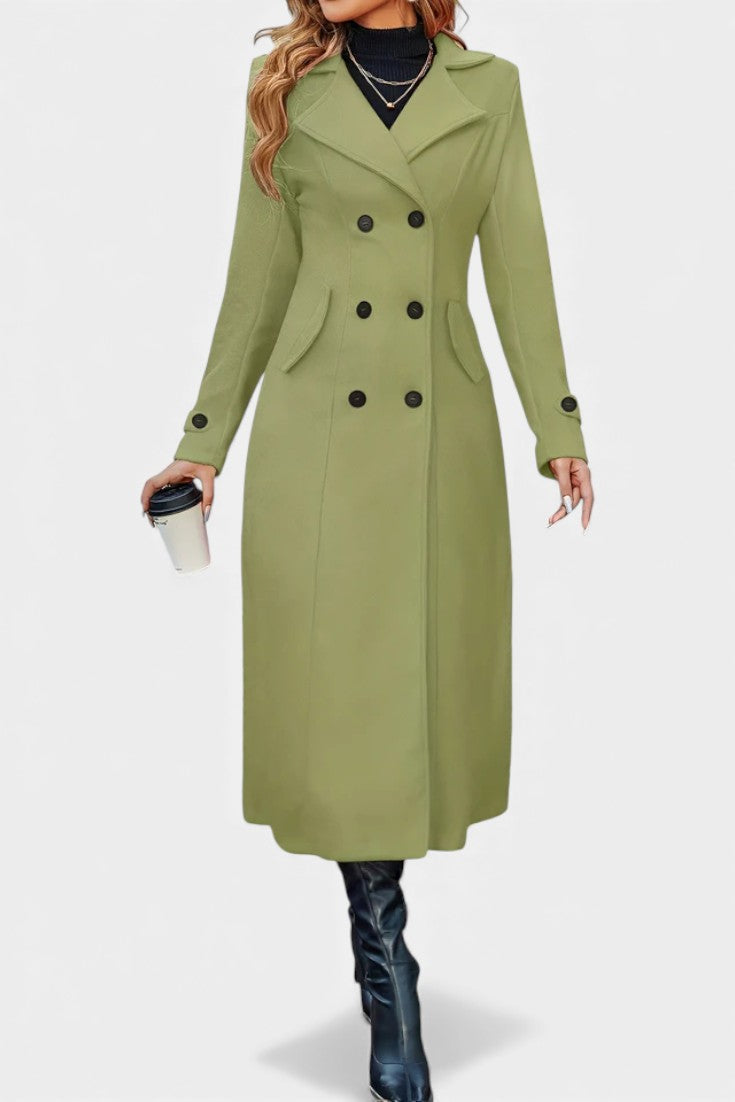 Philippa, Tailored Double-Breasted Long Coat
