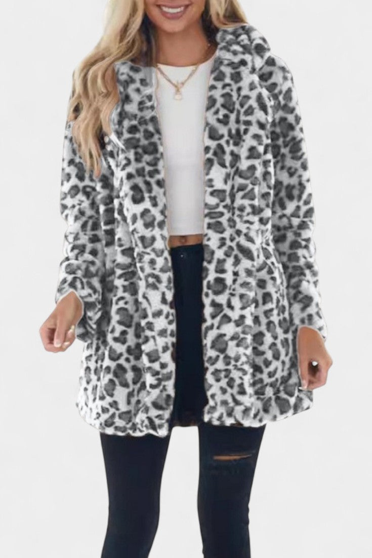 Nadine, Plush Longline Hooded Coat