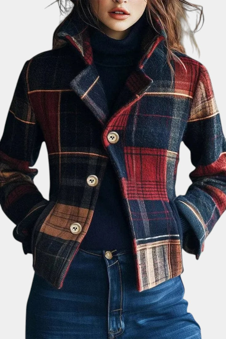 Emma, Timeless Checked Cropped Jacket