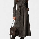 Morwenna, Belted Long Western Coat