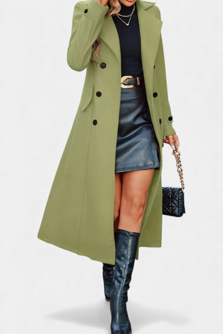 Philippa, Tailored Double-Breasted Long Coat