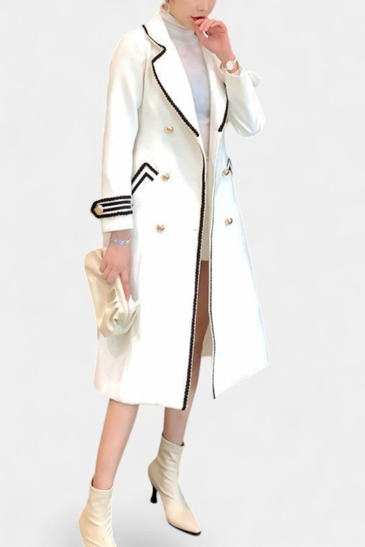 Rosaline, Tailored Double-Breasted Long Coat