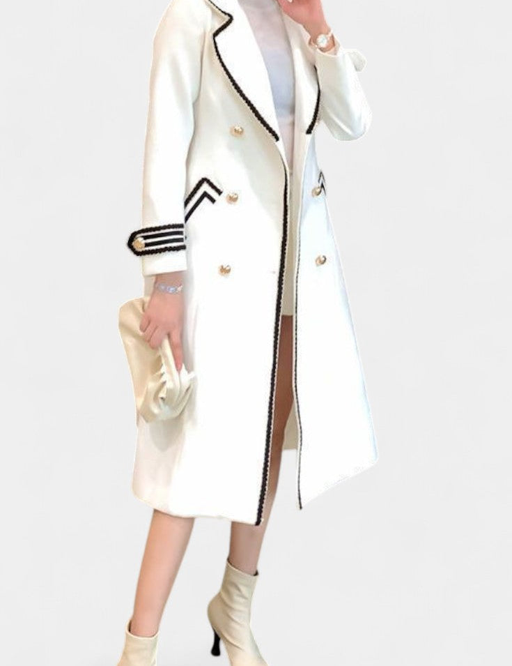 Rosaline, Tailored Double-Breasted Long Coat