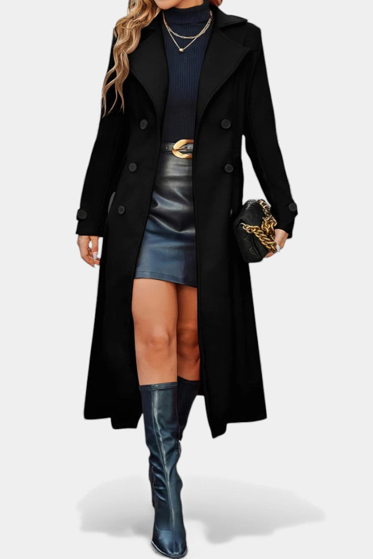 Philippa, Tailored Double-Breasted Long Coat