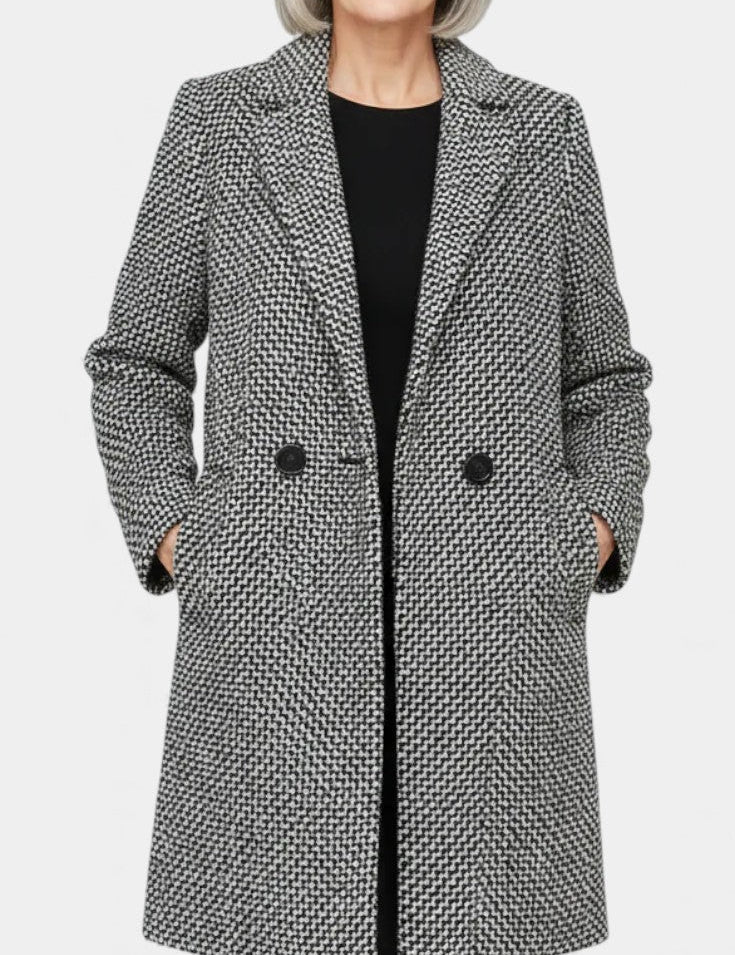 Yasmin, Textured Tailored Long Coat