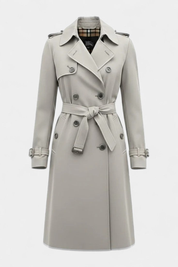 Guinevere, Double-Breasted Belted Trench Coat