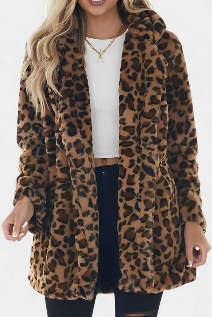 Nadine, Plush Longline Hooded Coat