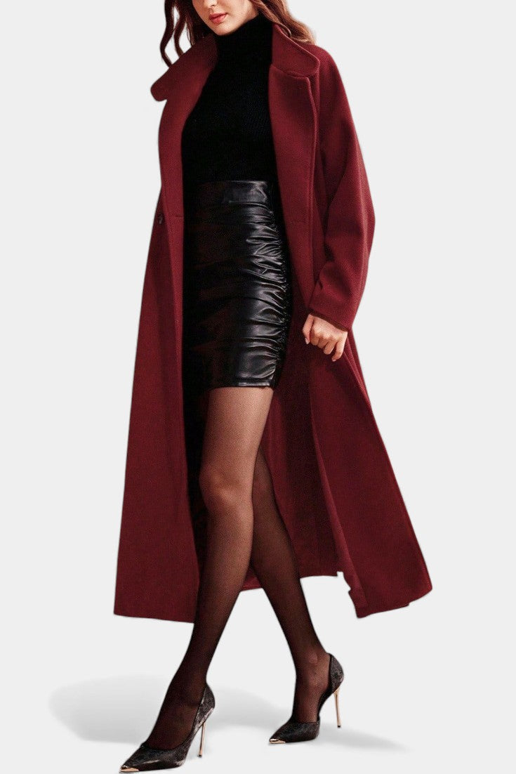 Lenora, Belted Long Wrap Coat